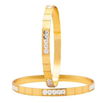 Shining JewelTwo Tone Gold & Silver Plated Traditional Designer Bangles for Women (SJ_3506_2.10)