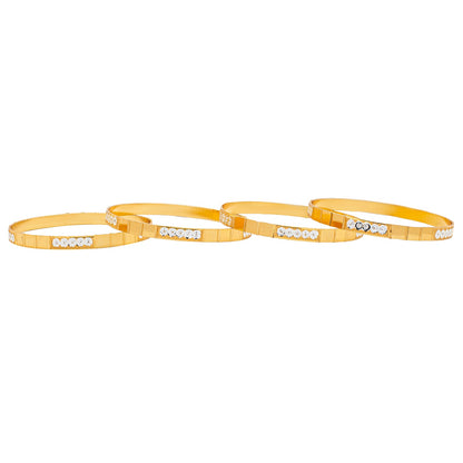 Shining JewelTwo Tone Gold & Silver Plated Traditional Designer Bangles for Women (SJ_3506_2.4)