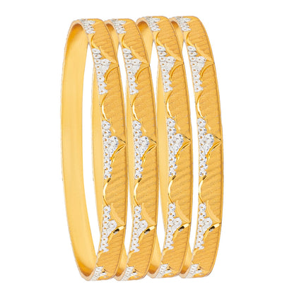 Shining JewelTwo Tone Gold & Silver Plated Traditional Designer Bangles for Women (SJ_3507_2.4)