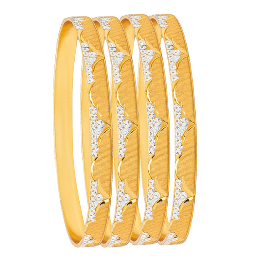 Shining JewelTwo Tone Gold & Silver Plated Traditional Designer Bangles for Women (SJ_3507_2.4)