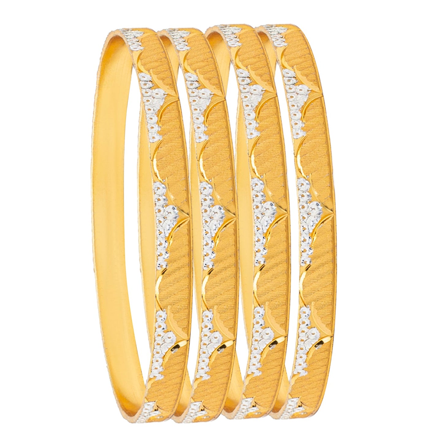 Shining Jewel Two Tone Gold & Silver Plated Traditional Designer Bangles for Women (SJ_3507_2.8)