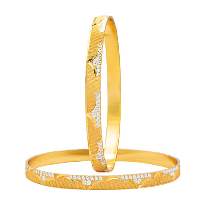 Shining JewelTwo Tone Gold & Silver Plated Traditional Designer Bangles for Women (SJ_3507_2.4)