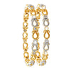 Shining Jewel Two Tone Plated American Diamond CZ Solitaire Bridal Bangles For Women (SJ_3513_2.4)