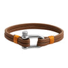 Design Brown Leather Bracelet for Men , Boys (SJ_3518_BR)