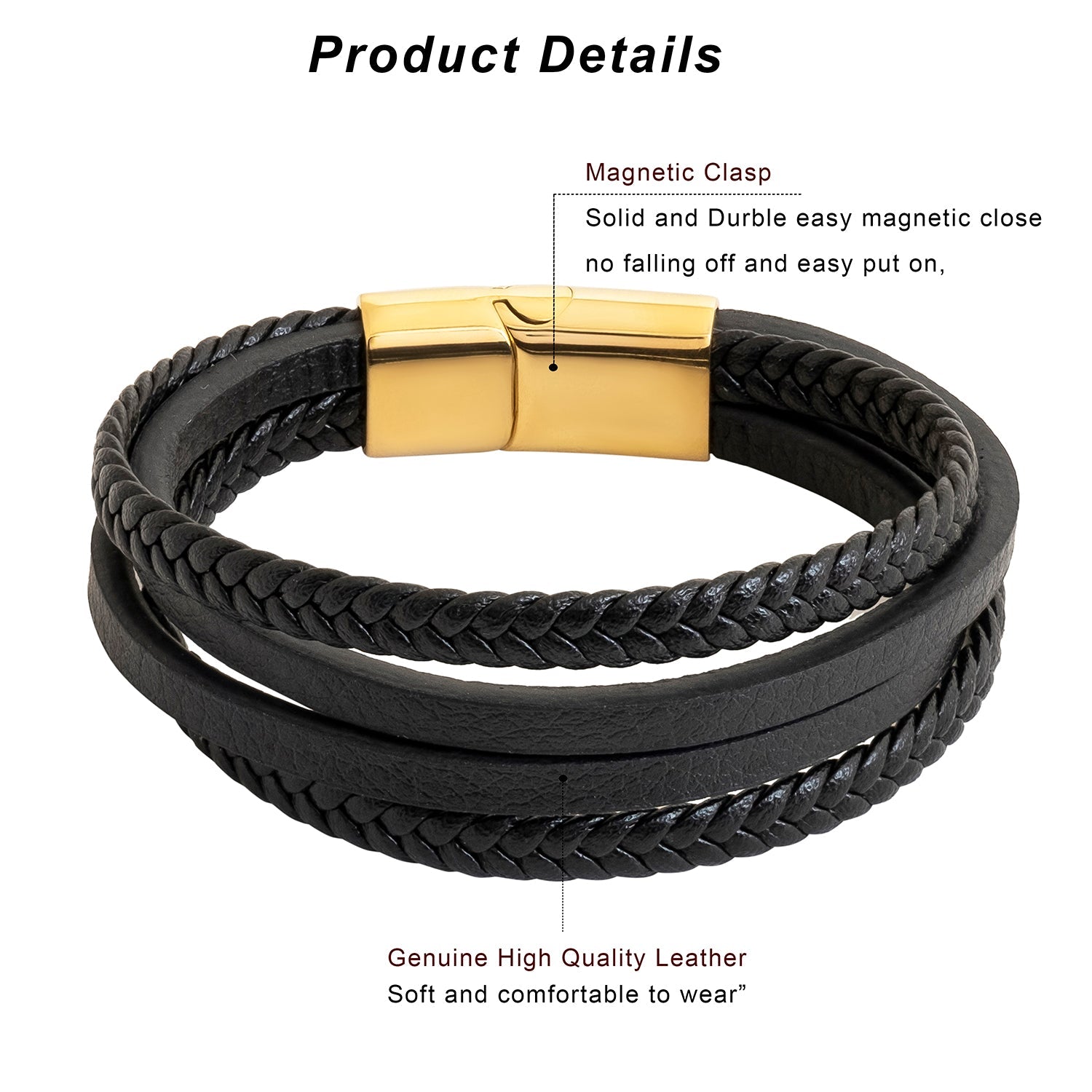 Xqni Simple Design Geometric Veins Genuine Leather Bracelet Accessories  Steel Color New Classic Boys Gift Hand Jewelry - Bracelets - AliExpress