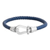 HorseShoe Desiger clasp Blue leather Bracelet for Men , Boys (SJ_3521_BL)