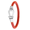 HorseShoe Desiger clasp Red leather Bracelet for Men , Boys (SJ_3521_R)