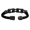 Bicker Chain Design Stainless Steel Braided Leather Bracelet for Men , Boys (SJ_3522_BK)