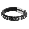 Braided Design Silver Stainless Steel leather Bracelet for Men, Boys (SJ_3522_S)