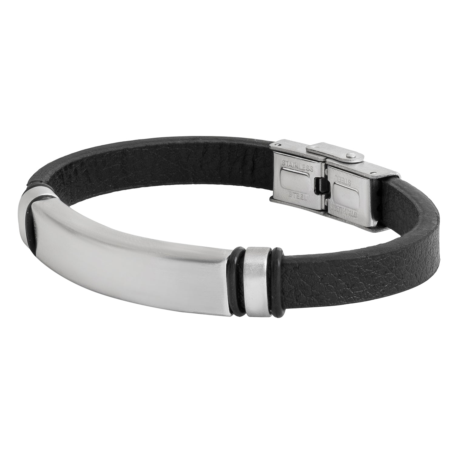 Elegant Grey Triple Leather Bracelet with Two Tone Charms
