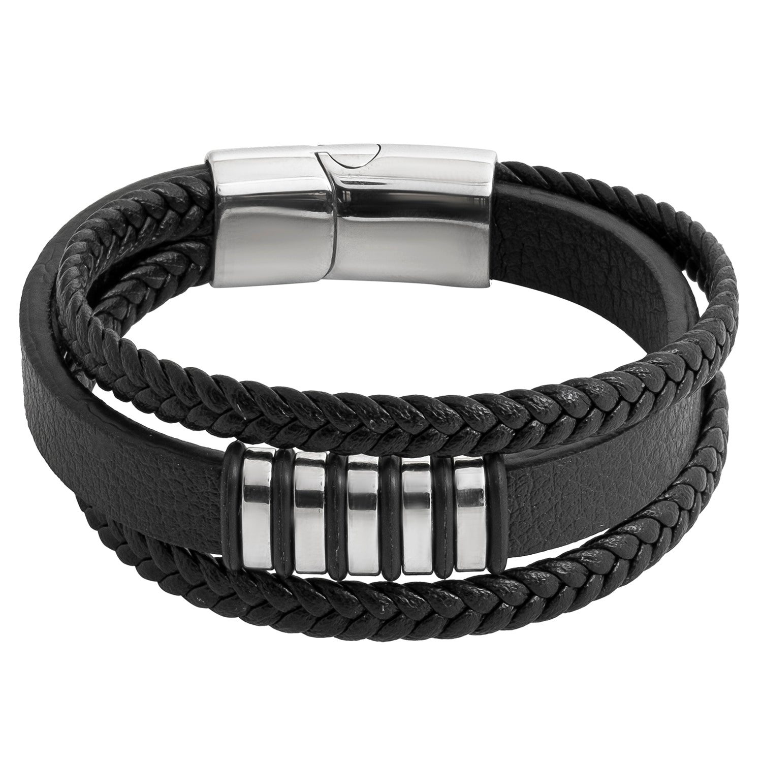 QUADRA-FUSION INFINITY BLACK - Leather Bracelet for Men - 4Pcs Black G –  THE MEN THING