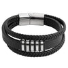 Multilayer Braided Design Stainless Steel Leather Bracelet for Men, Boys (SJ_3526_S)