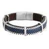 Braided Blue Leather Bracelet for Men, Boys (SJ_3533_BL)
