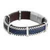 Braided Blue Leather Bracelet for Men, Boys (SJ_3533_BL)