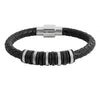 Braided Design Stainless Steel Leather Bracelet for Men, Boys (SJ_3539_S)
