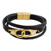 Braided Design Stainless Steel Leather Bracelet for Men, Boys (SJ_3551_G)