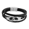 Braided Design Stainless Steel Leather Bracelet for Men, Boys (SJ_3551_S)