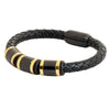 Braided Design Stainless Steel and Leather Bracelet for Men, Boys (SJ_3555_G)