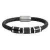 Braided Design Stainless Steel and Leather Bracelet for Men, Boys (SJ_3555_S)