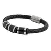 Braided Design Stainless Steel and Leather Bracelet for Men, Boys (SJ_3555_S)