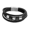 Braided Design Stainless Steel and Leather Bracelet for Men, Boys (SJ_3556_S)