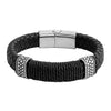 Braided Design Stainless Steel and Leather Bracelet for Men, Boys (SJ_3557)