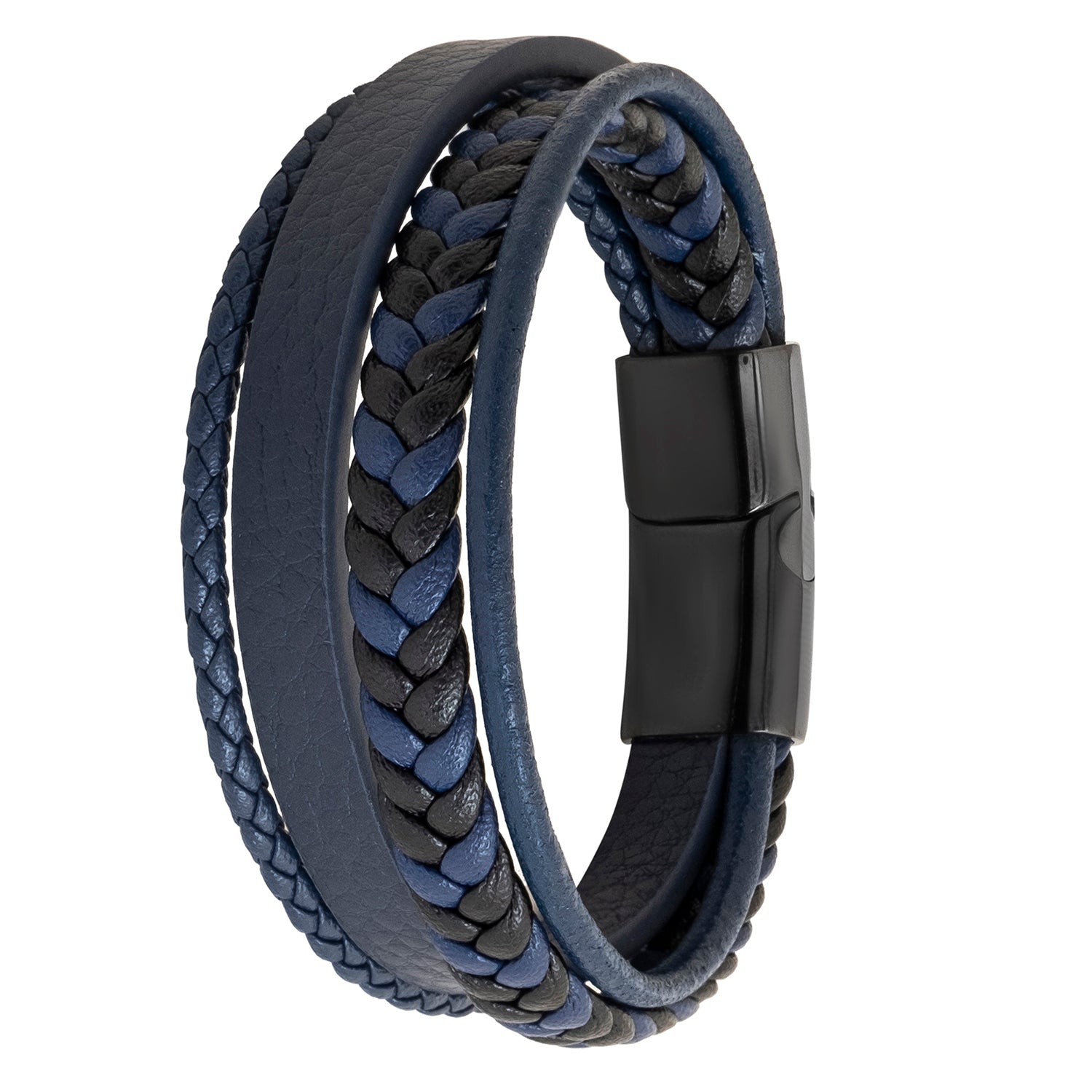 Men Bracelet, Mens Faux Braided Leather Bracelet,Blue Leather Bracelet,  Leather Metal Clasp Br… | Bracelets for men, Braided leather bracelet, Blue  leather bracelet