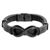 Braided Infinity Design Stainless Steel and Leather Bracelet for Men, Boys (SJ_3565)