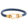 Braided Design Stainless Steel and Leather Bracelet for Men, Boys Gold (SJ_3568_BL)