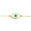 Gold Plated White Enamel Evil Eye Charm Adjustable Bracelet for Girls, Teens & Women (SJ_3569_E)
