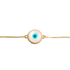 Gold Plated White Enamel Evil Eye Charm Adjustable Bracelet for Girls, Teens & Women (SJ_3569_O)
