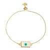 Gold Plated White Enamel Evil Eye Charm Adjustable Bracelet for Girls, Teens & Women (SJ_3569_R)
