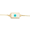 Gold Plated White Enamel Evil Eye Charm Adjustable Bracelet for Girls, Teens & Women (SJ_3569_R)