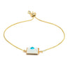 Gold Plated White Enamel Evil Eye Charm Adjustable Bracelet for Girls, Teens & Women (SJ_3569_S)
