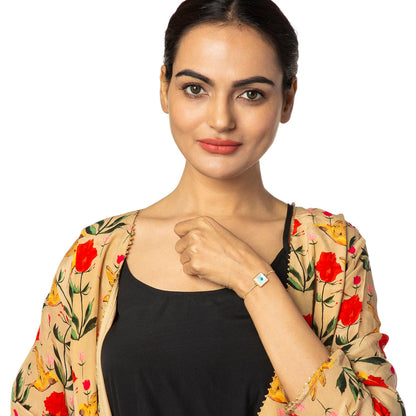 Gold Plated White Enamel Evil Eye Charm Adjustable Bracelet for Girls, Teens & Women (SJ_3569_S)