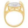 Oval Zirconia Gold Finger Ring (SJ_4003)