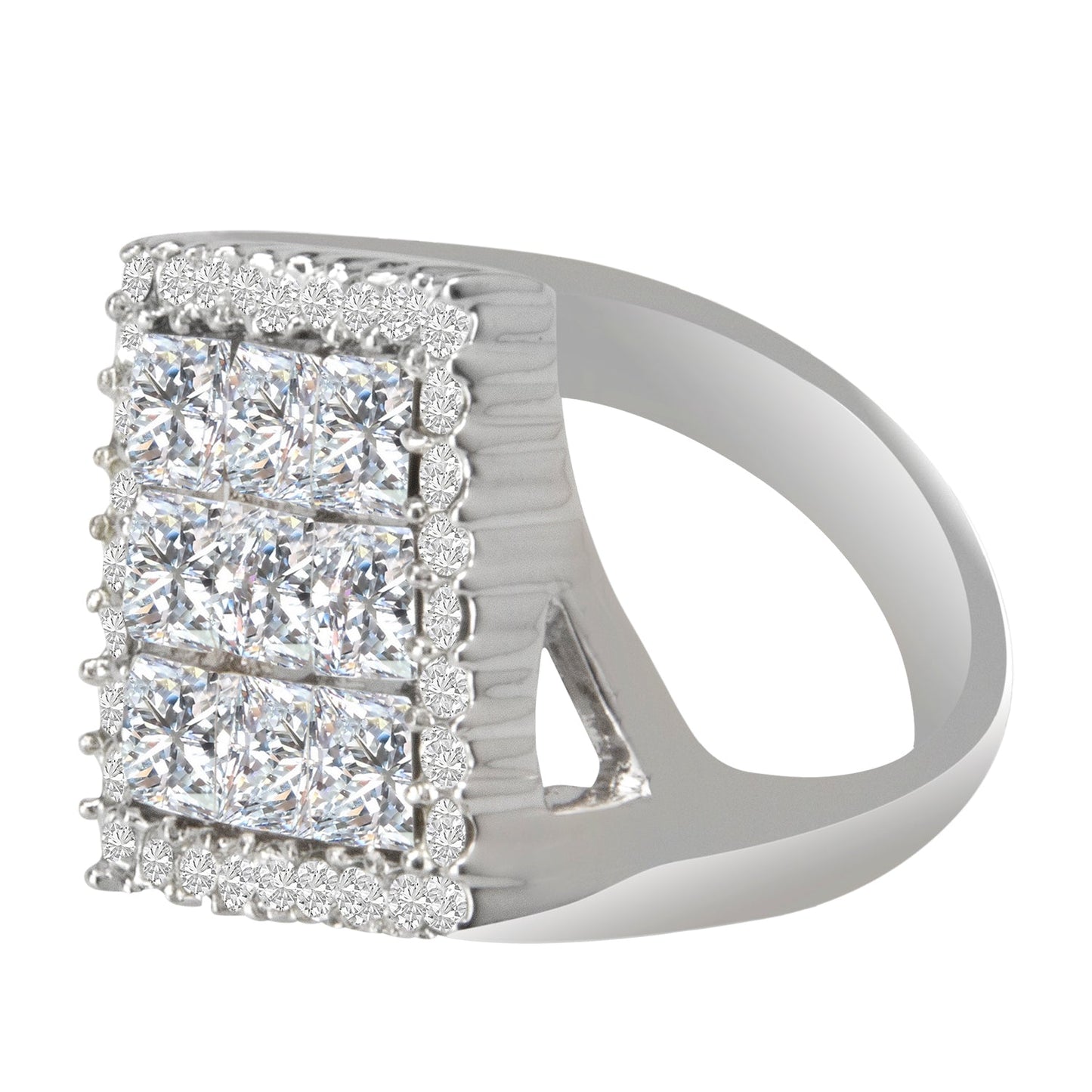 Crystal Zirconia Square Finger Ring (SJ_4005)