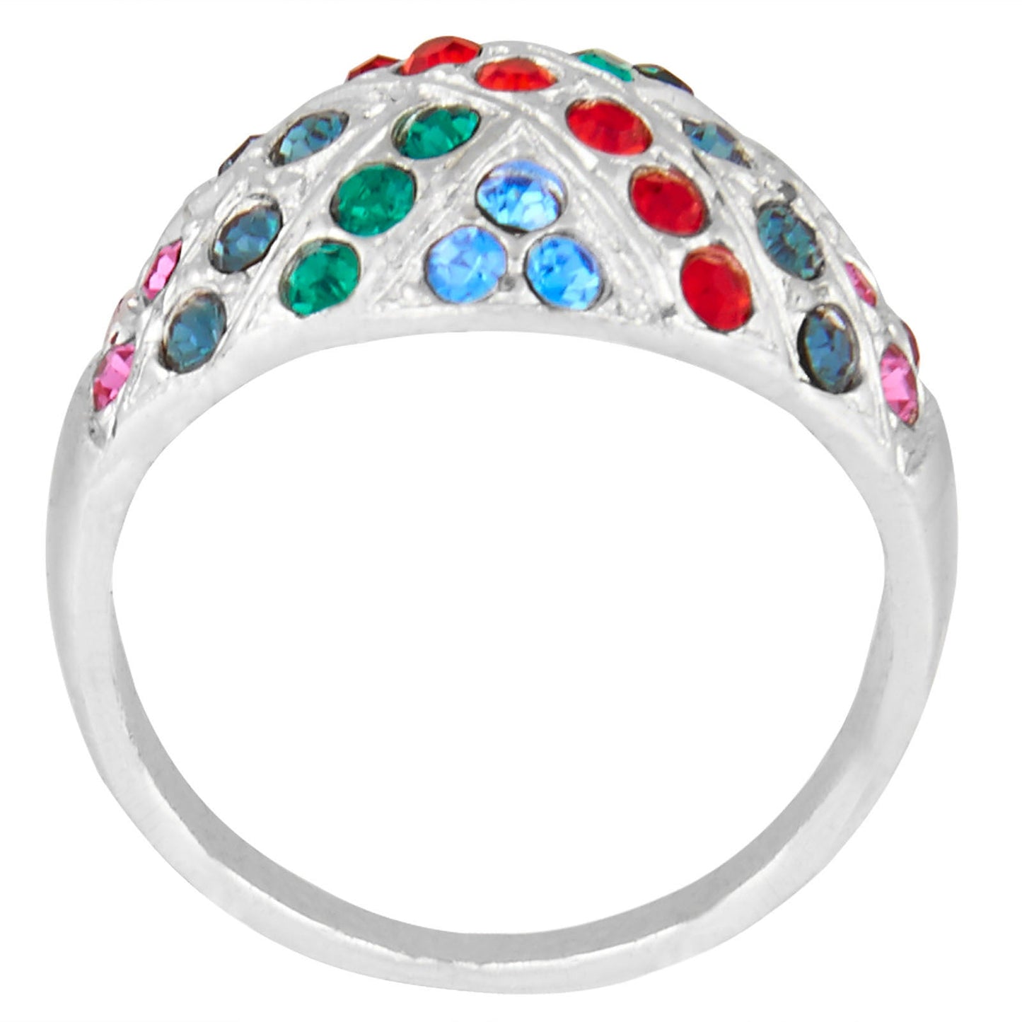 Rhodium Mulitcolor Finger Ring (SJ_4033)