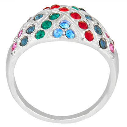 Rhodium Mulitcolor Finger Ring (SJ_4033)