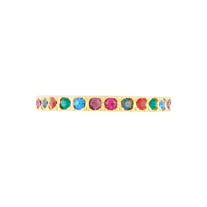 Multicolor Gold Band Finger Ring (SJ_4035)