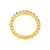 Multicolor Gold Band Finger Ring (SJ_4035)