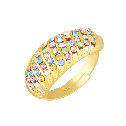 Plain Gold Multicolor Fashionable Finger ring (SJ_4090)