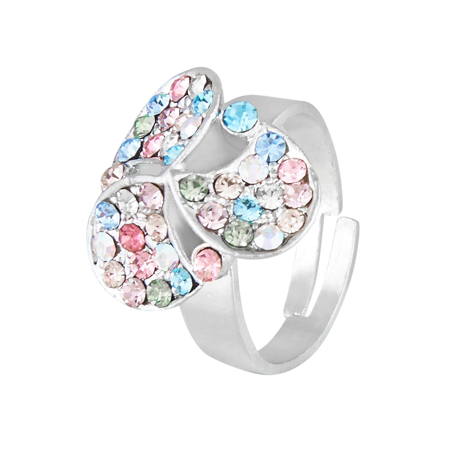 Silver Multicolor Crystal Fashionable Finger ring (SJ_4092)