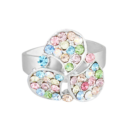 Silver Multicolor Crystal Fashionable Finger ring (SJ_4092)