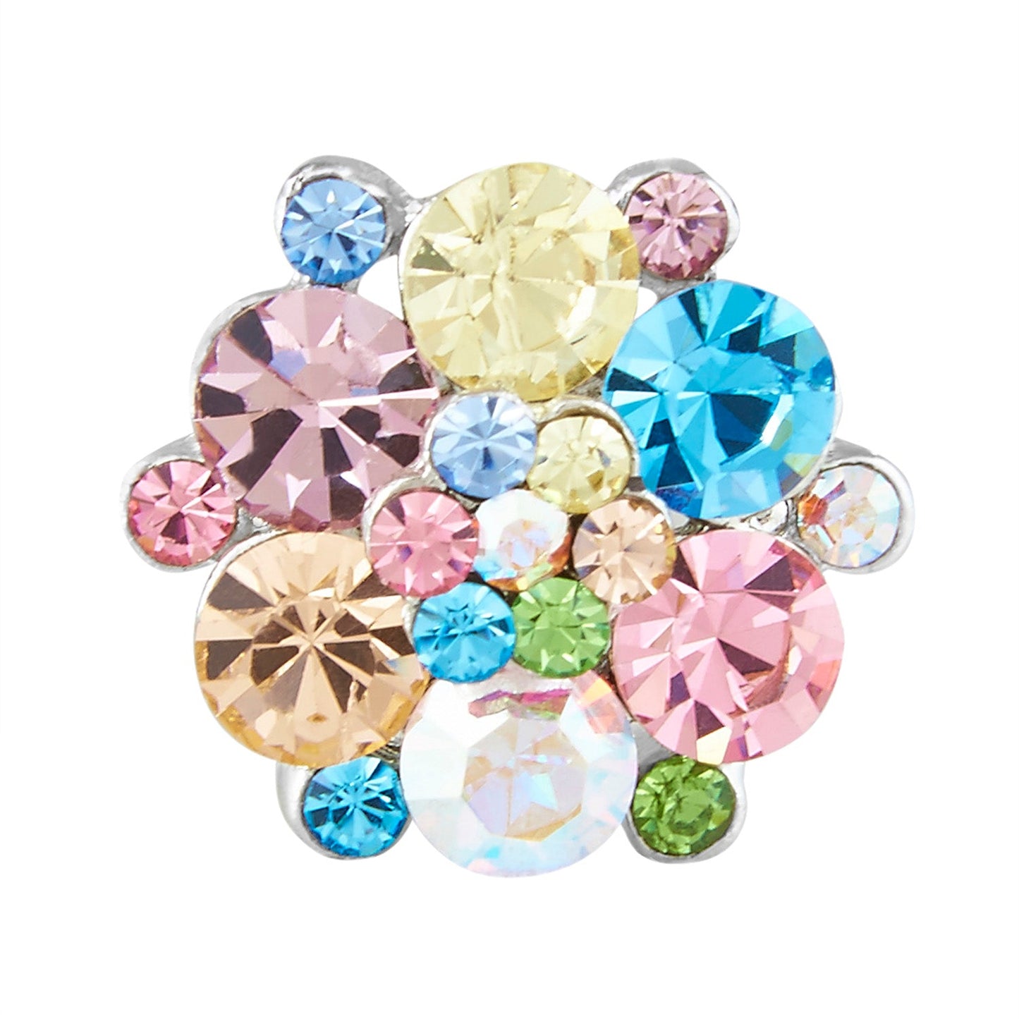 Silver Multicolor Crystal Fashionable Finger ring (SJ_4093)