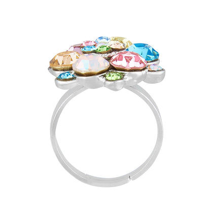 Silver Multicolor Crystal Fashionable Finger ring (SJ_4093)