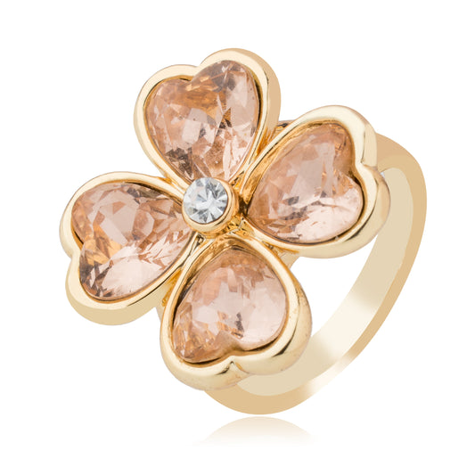 Shining Jewel Contemporary & Designer Heart-Floral American Diamond Finger Ring (SJ_4115)