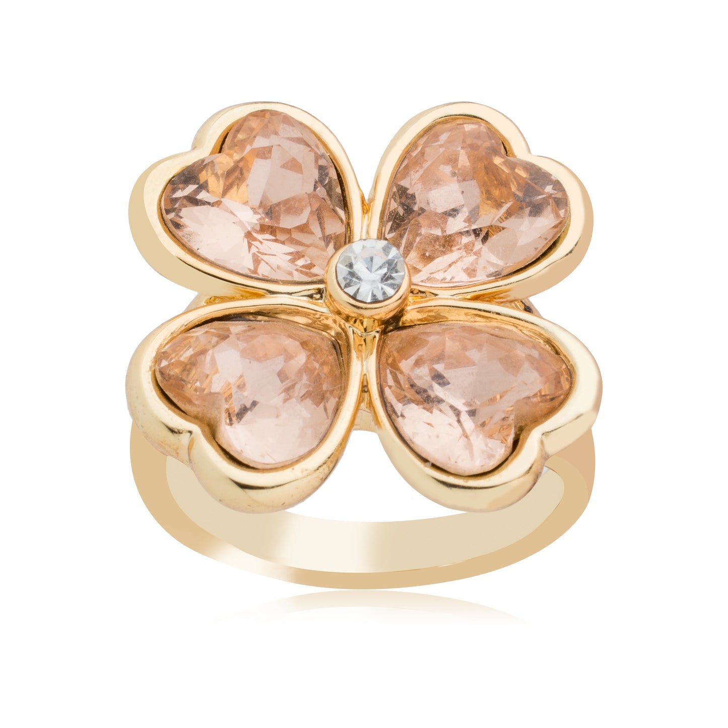 Shining Jewel Contemporary & Designer Heart-Floral American Diamond Finger Ring (SJ_4115)