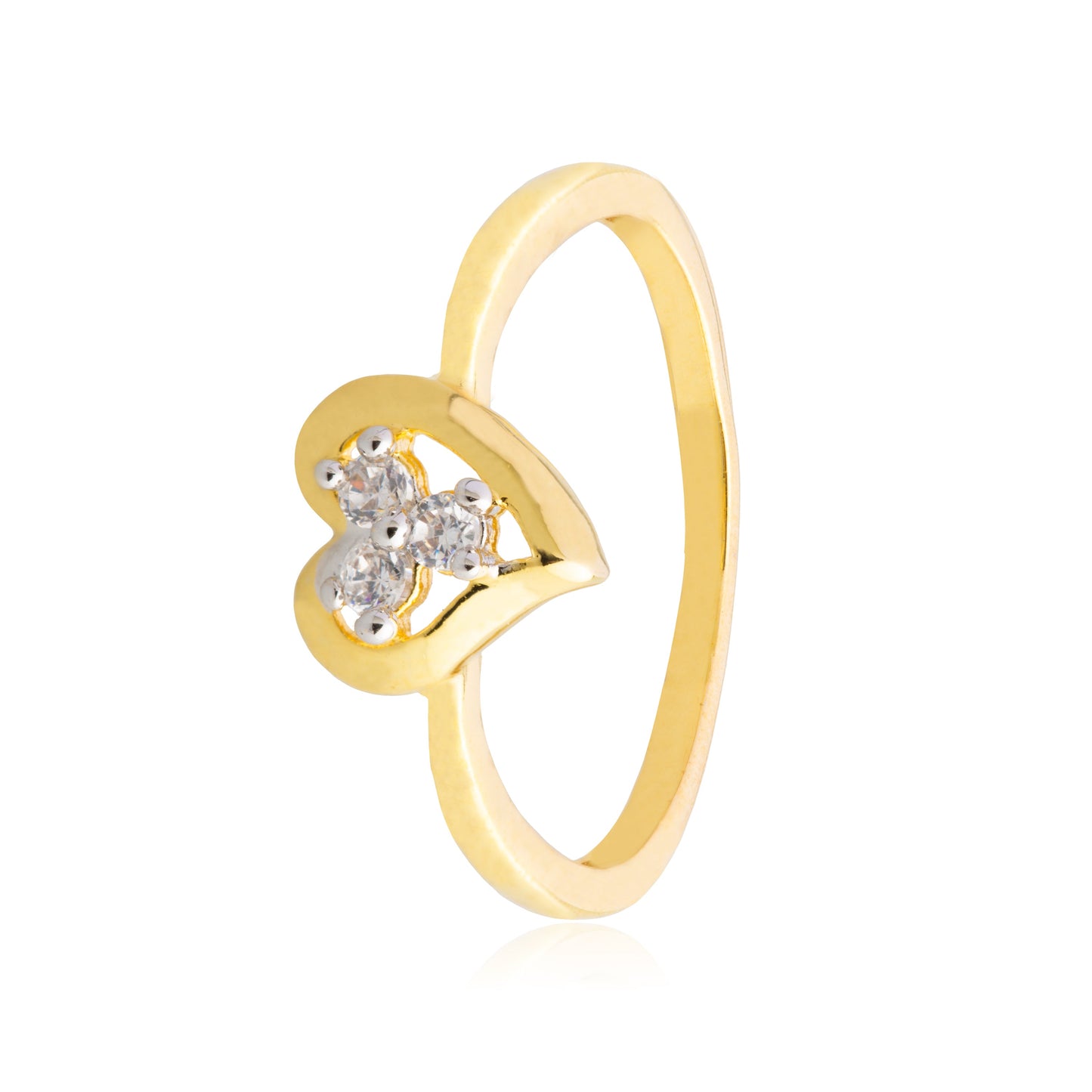 24k Gold Plated Heart Shaped ValantInes day FInger RIng For Women (SJ_4137)