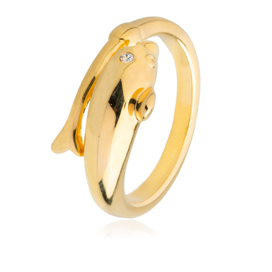 24K Daily wear Dolphin Finger Ring For Women (SJ_4168)